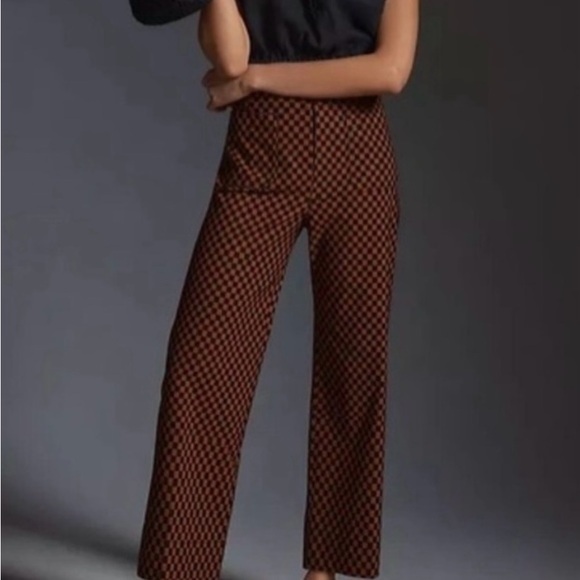 Maeve Brown Checkered Wide Leg Pants - Picture 2 of 4